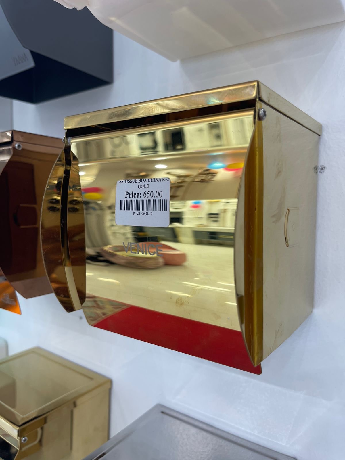 SS TISSUE BOX CHINA K-21 GOLD